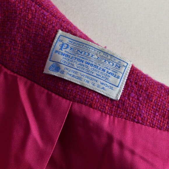 Vintage Pendleton Wool Blazer Micro Tweed Jacket 16-18 - Picture 8 of 8